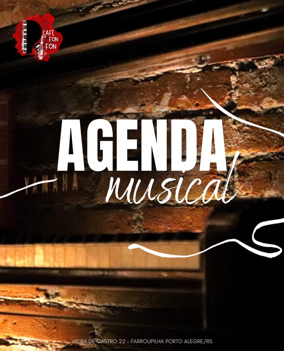 Flyer de Lucas Fê, Pedro Tagliani e Nico Bueno
