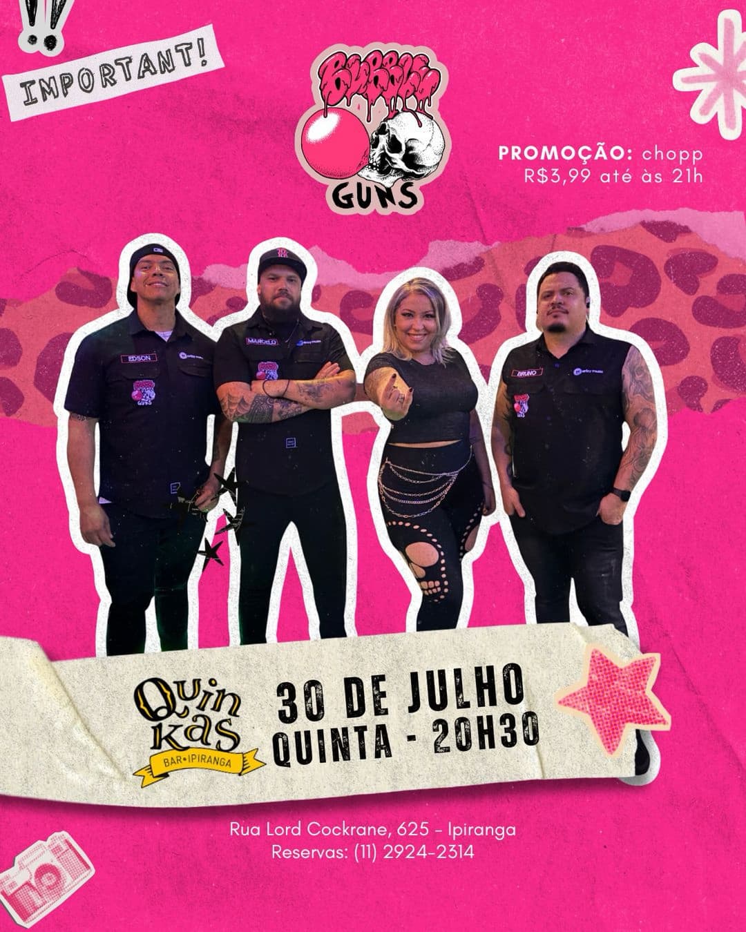 Flyer de Bubble Guns, Banda Mr. Legacy e Hollywood Again