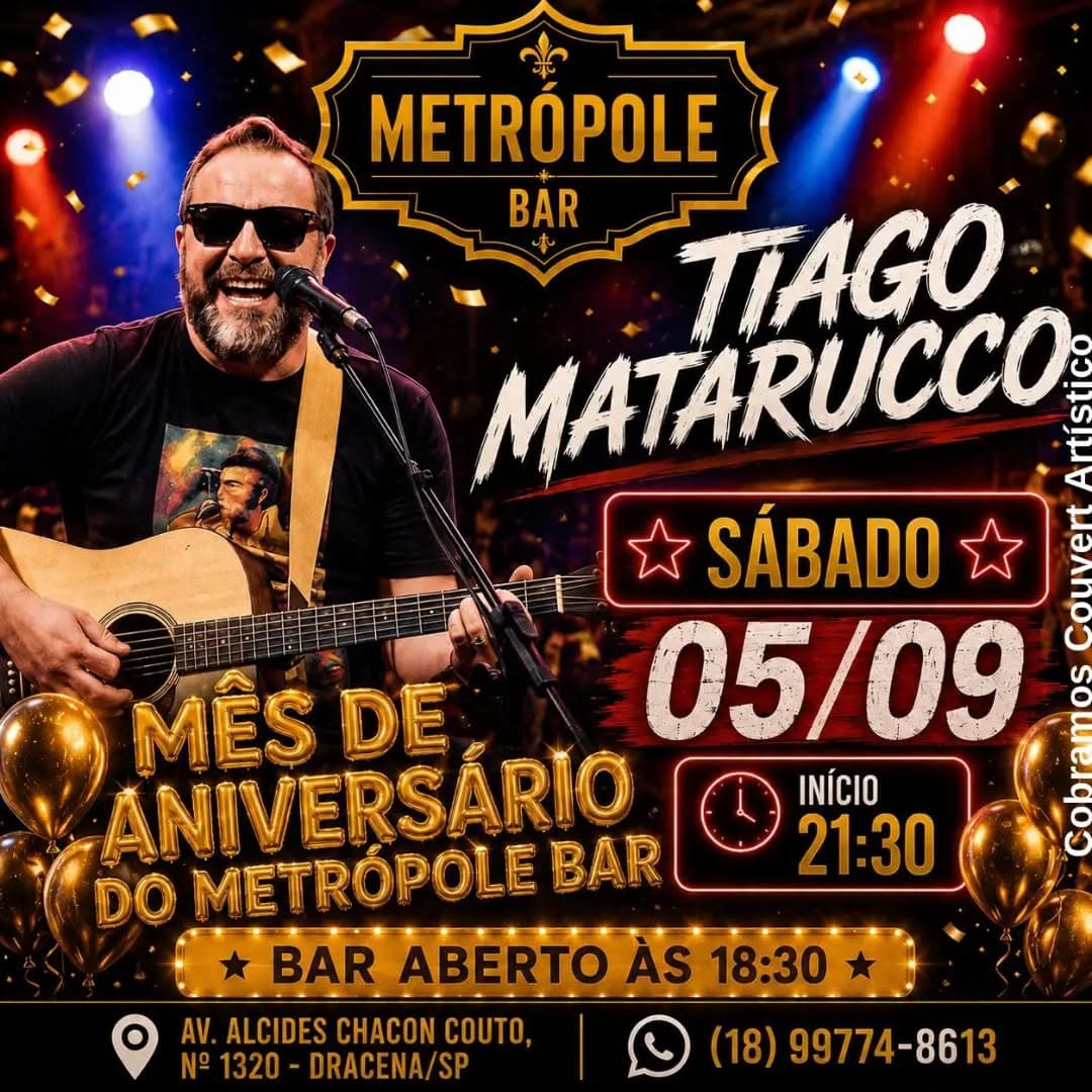 Flyer de Tiago Matarucco
