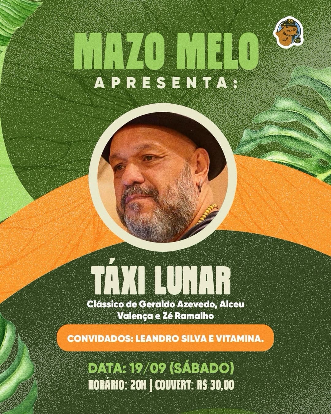 Flyer de Mazo Melo e Táxi Lunar