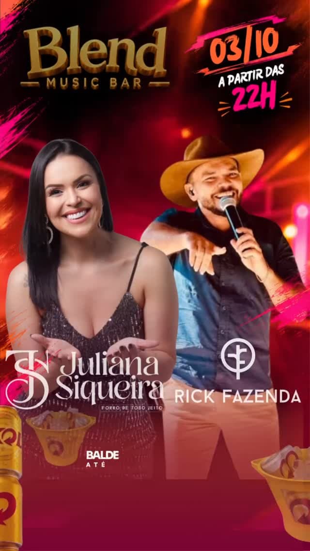 Flyer de Juliana Siqueira e Rick Fazenda