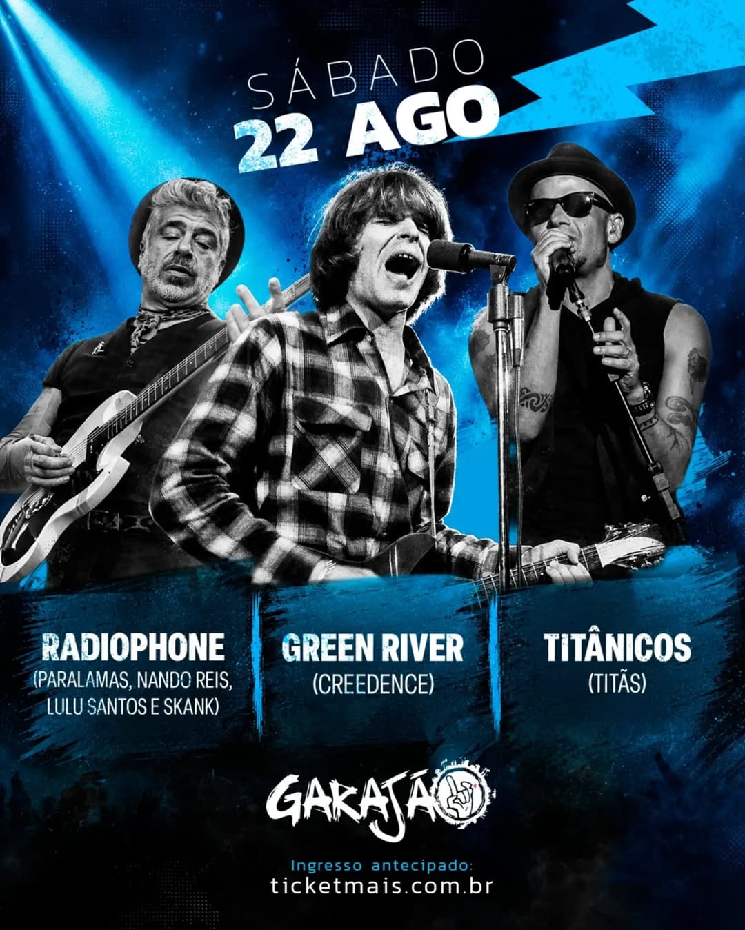 Flyer de Radiophone, Green River e Titânicos