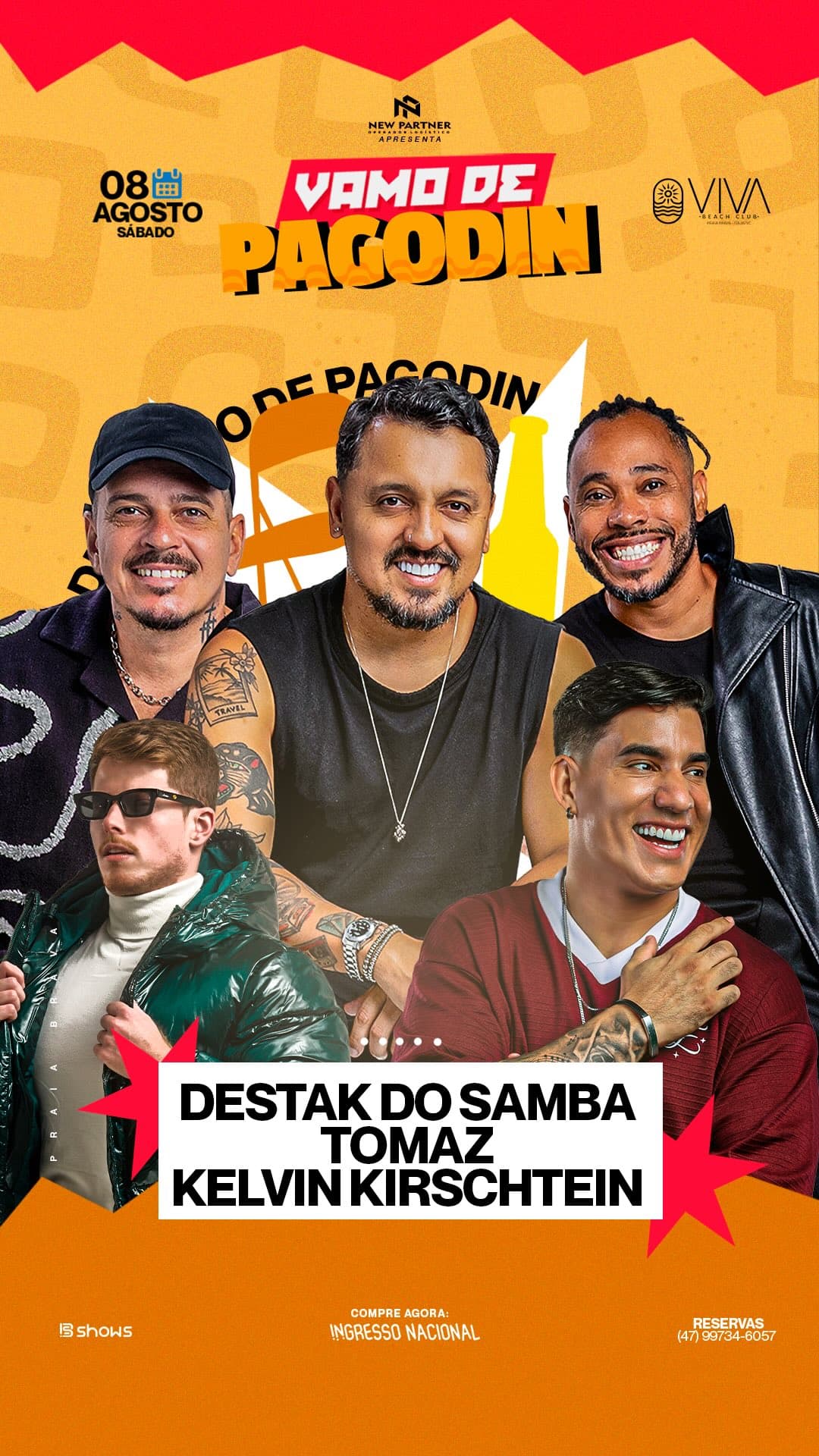 Flyer de Destak do Samba, Tomaz e Kelvin Kirschtein