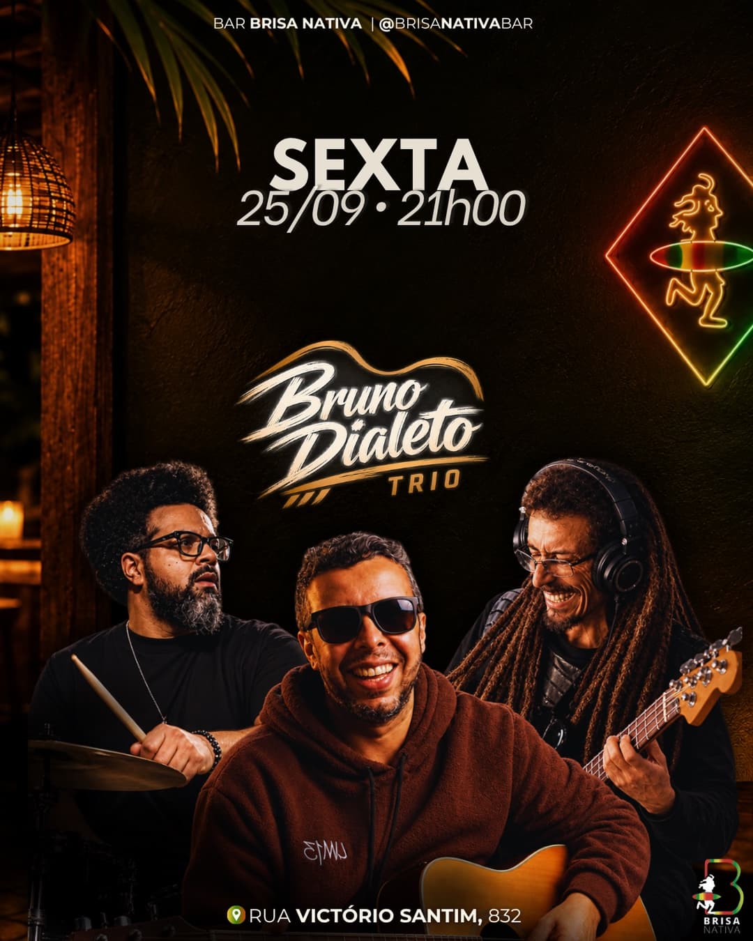 Flyer de Bruno Dialeto, Robson Lira e Wopper Black