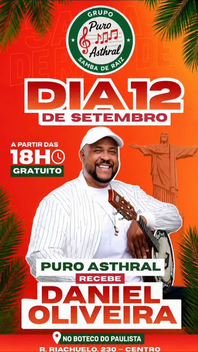 Flyer de Grupo Puro Asthral e Daniel Oliveira