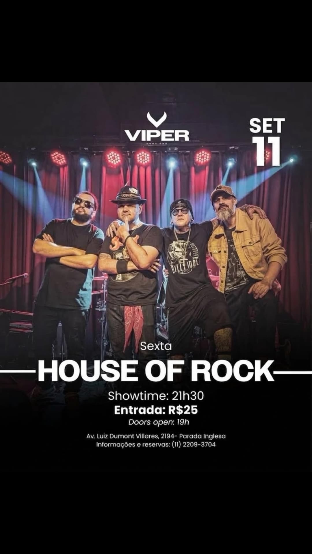 Flyer de Banda House of Rock