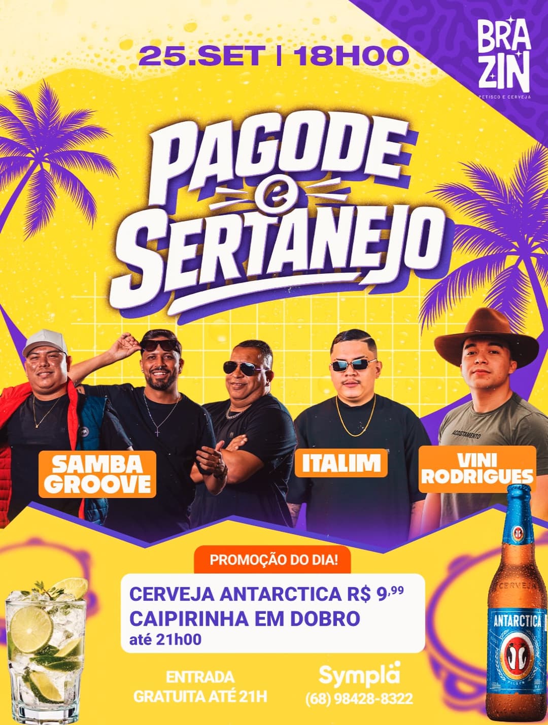 Flyer de Samba Groove, Italim e Vini Rodrigues