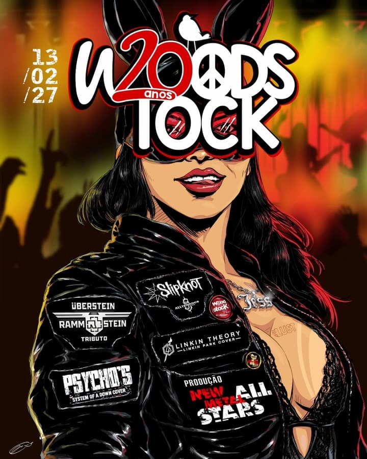 Flyer de Allyenados, Psycho's, Überstein e mais 2 artistas
