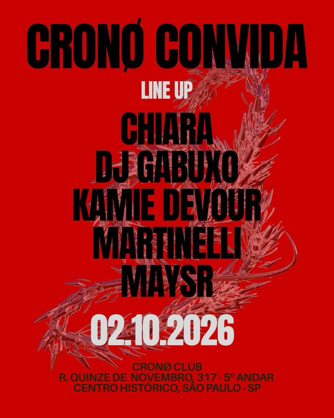 Flyer de CHIARA, DJ GABUXO, KAMIE DEVOUR, Martinelli e MAYSR