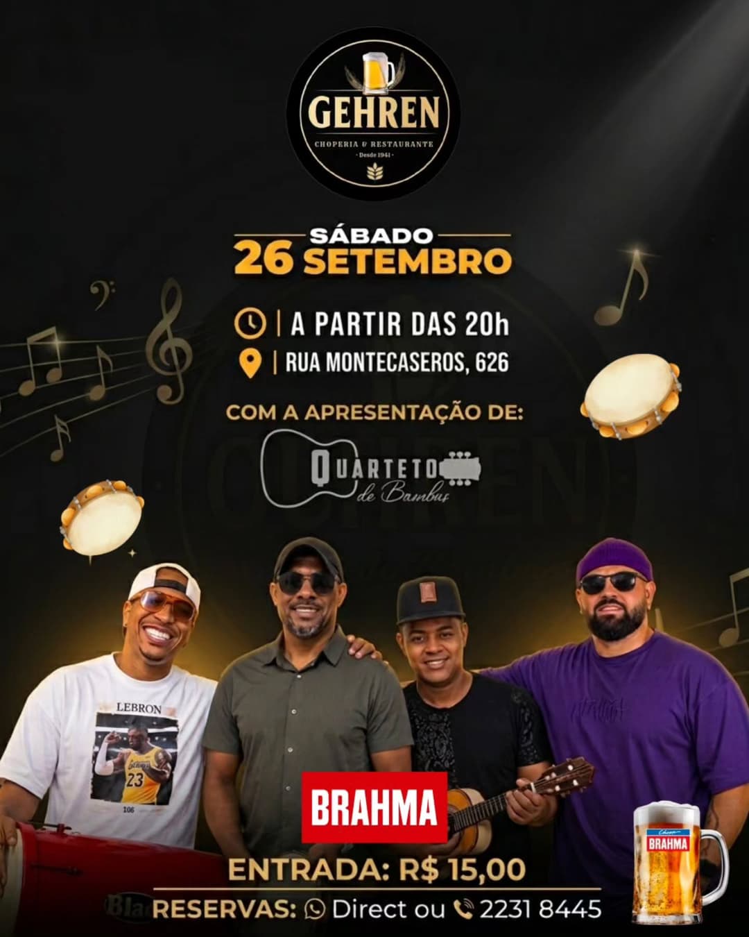 Flyer de Quarteto de Bambas