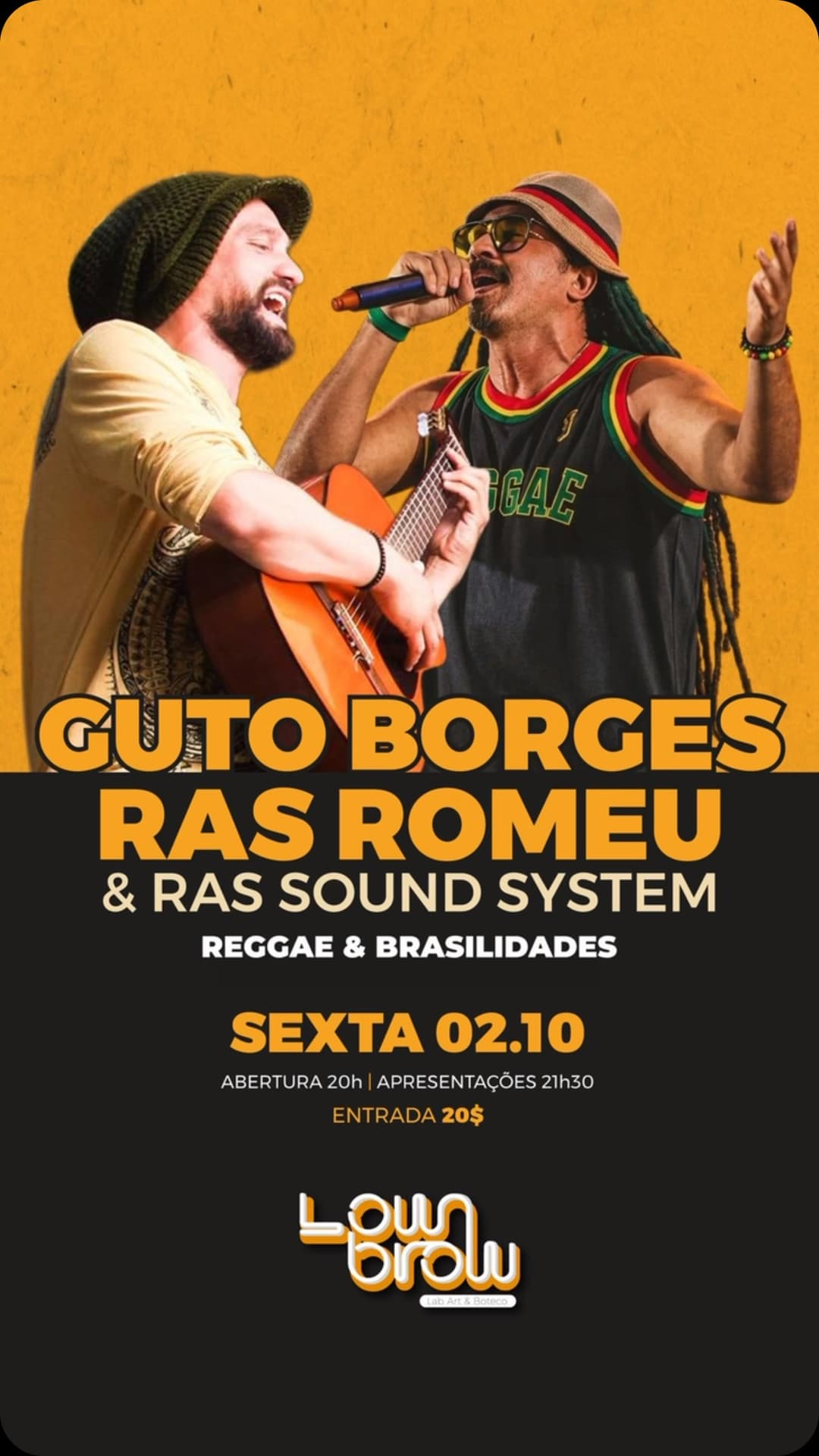Flyer de Guto Borges e Ras Romeu