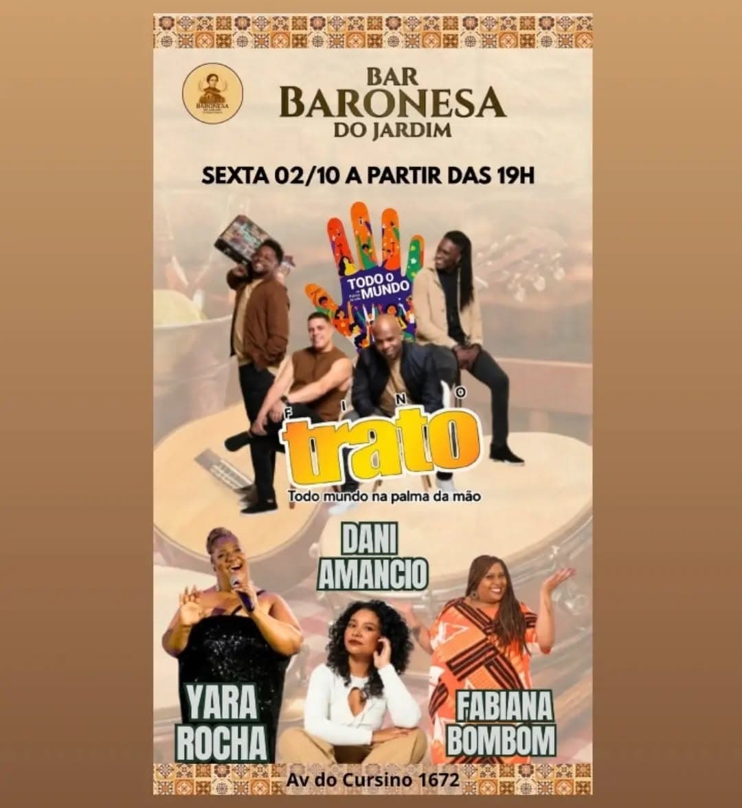 Flyer de Fabiana Bombom, Yara Rocha e mais 2 artistas