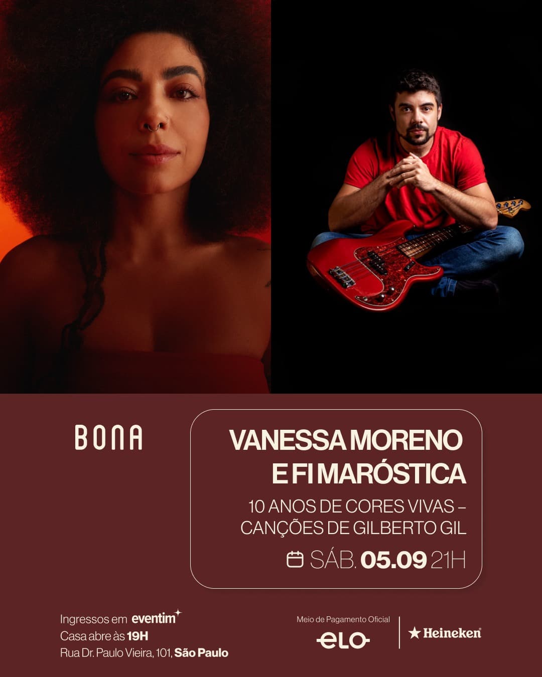 Flyer de Fi Maróstica e Vanessa Moreno