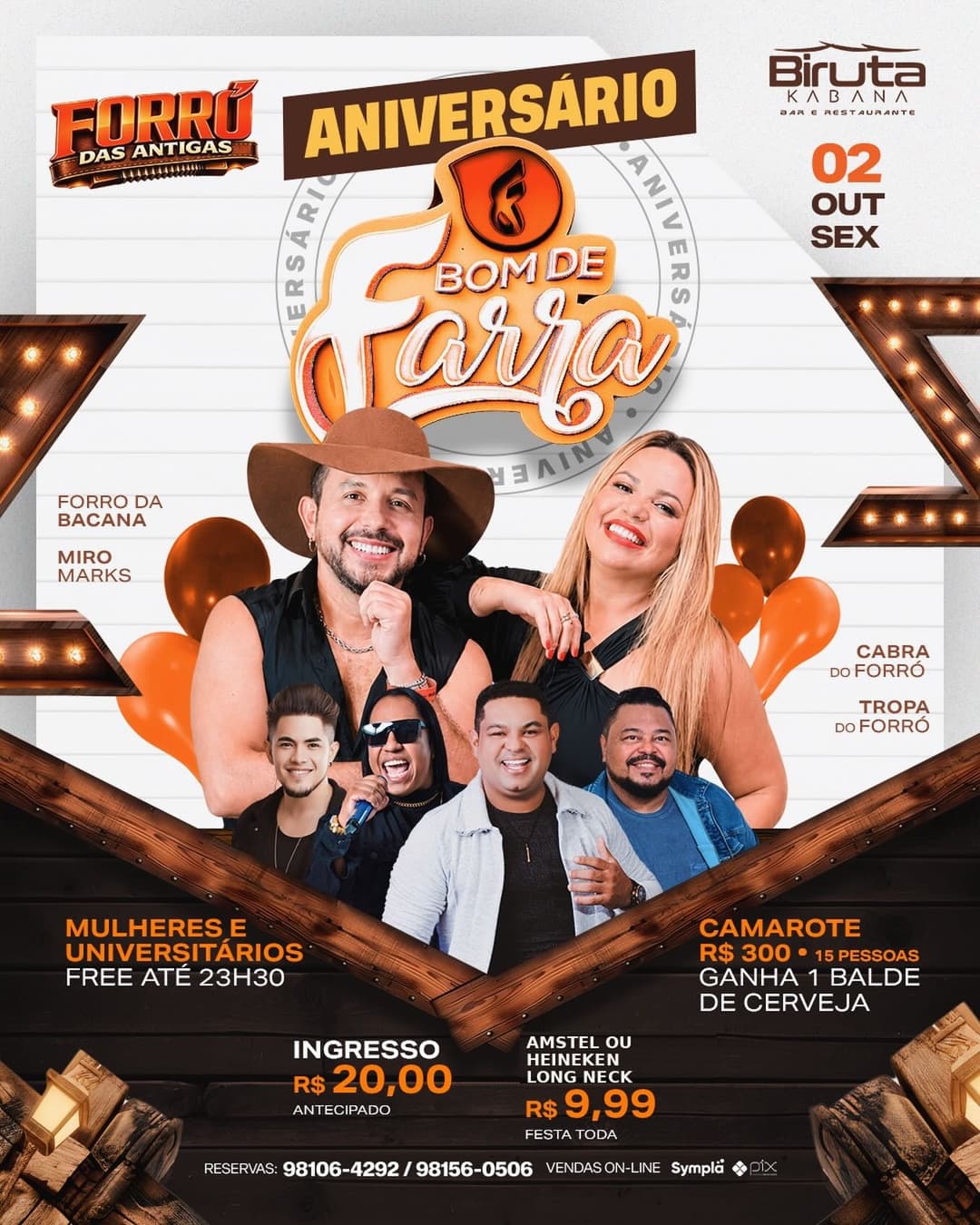 Flyer de Juninho Bom de Farra e mais 3 artistas