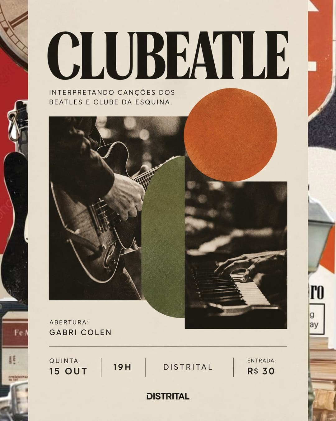 Flyer de Clubeatle e Gabri Colen