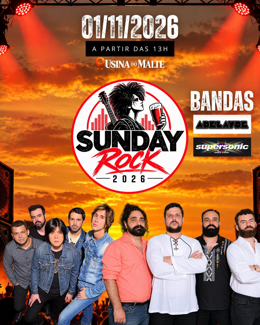 Flyer de Supersonic e Banda Adelayde