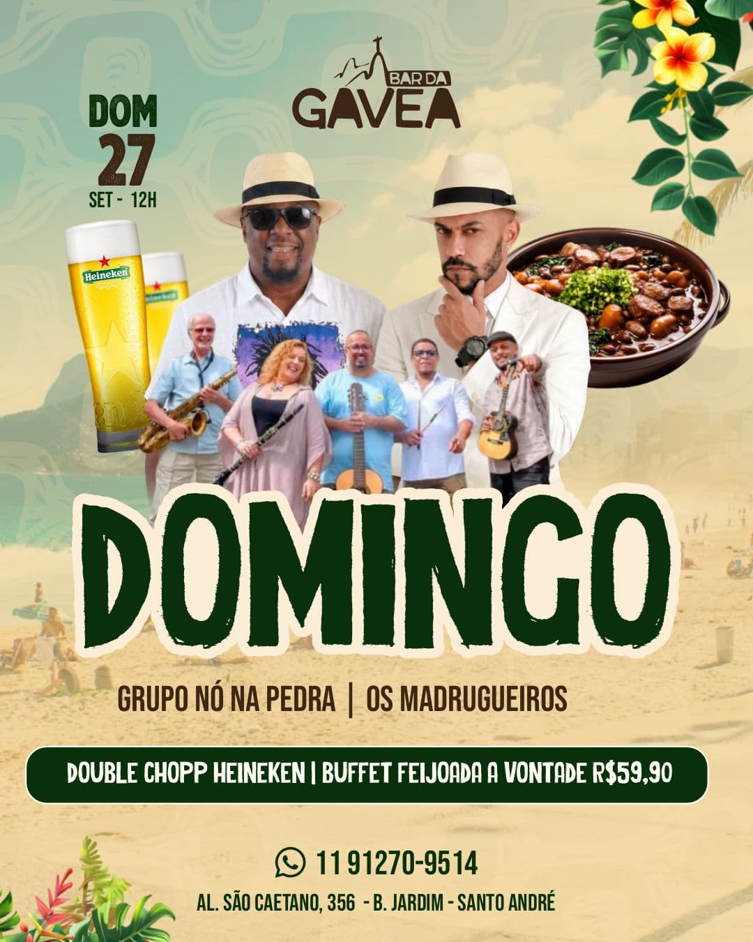 Flyer de Grupo Nó Na Pedra e Os Madrugueiros