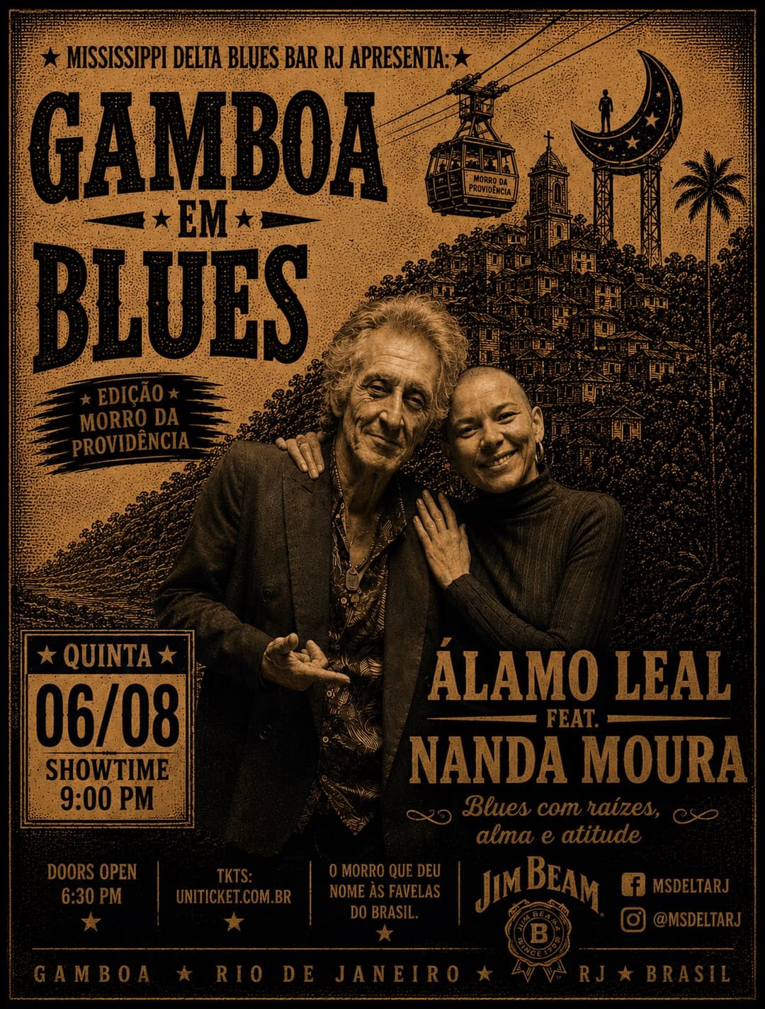 Flyer de Álamo Leal e Nanda Moura