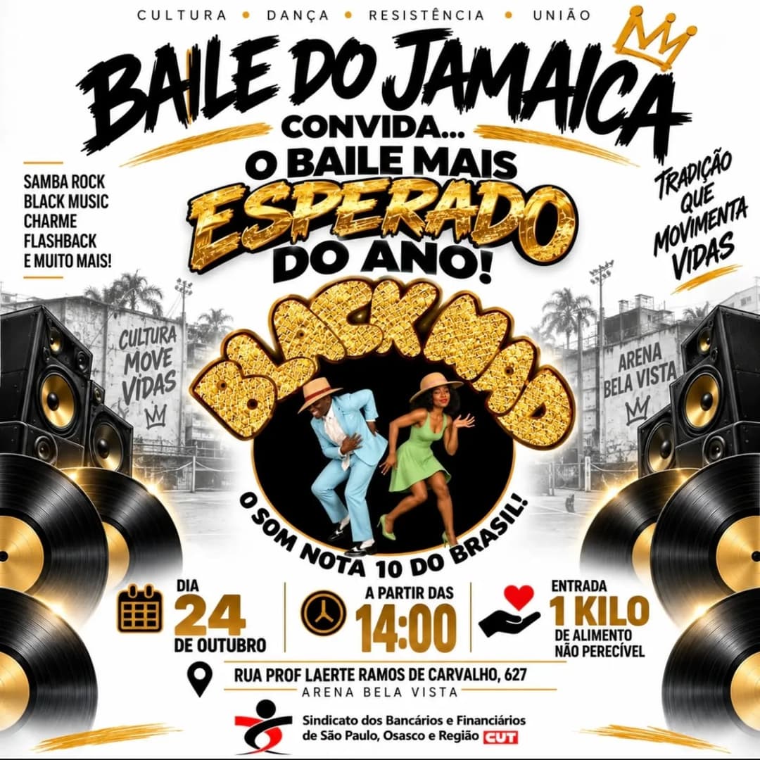 Flyer de Projeto Baile do Jamaica e mais 2 artistas