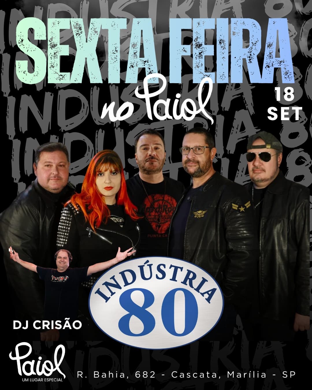 Flyer de Indústria 80 e DJ Crizão