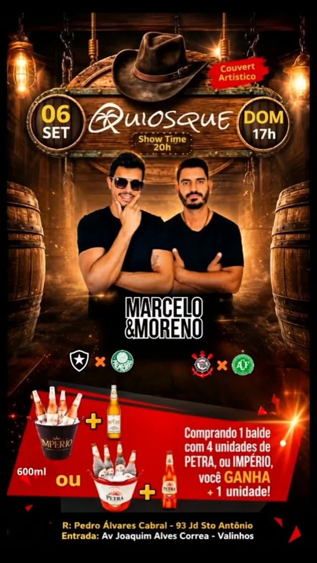 Flyer de Marcelo e Moreno