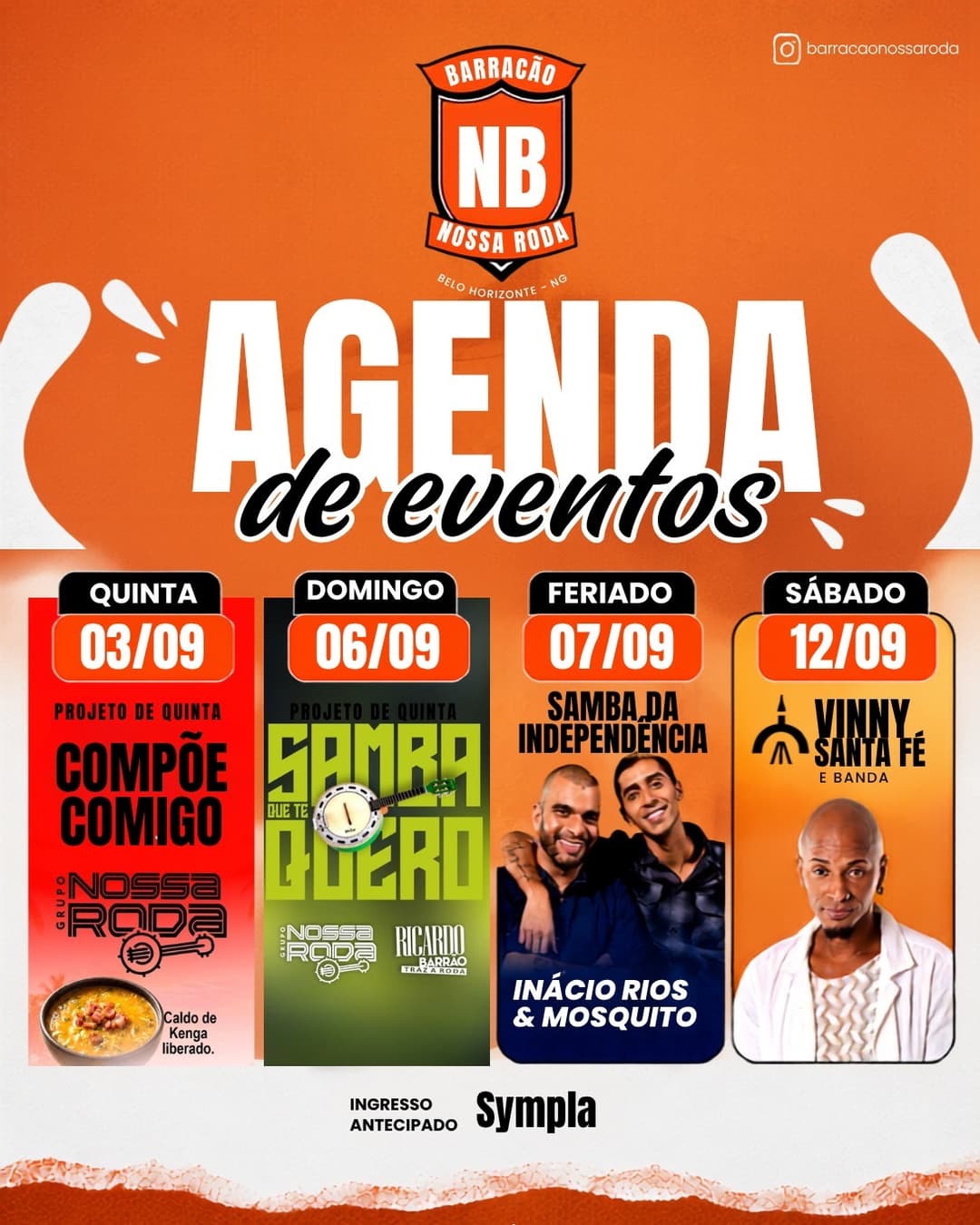Flyer de Grupo Nossa Roda e Kenga