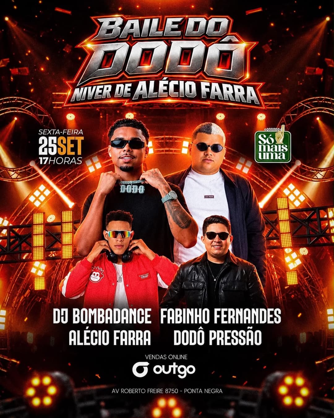 Flyer de Fabinho Fernandes, DJ Bomba Dance e mais 2 artistas