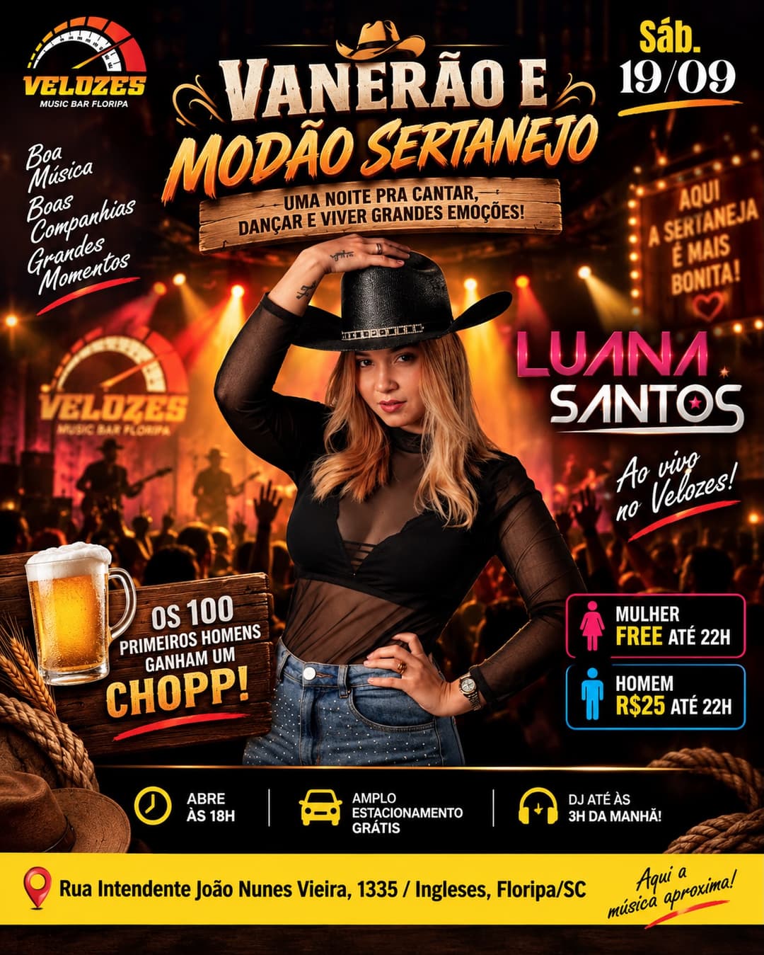 Flyer de Luana Santos e Banda