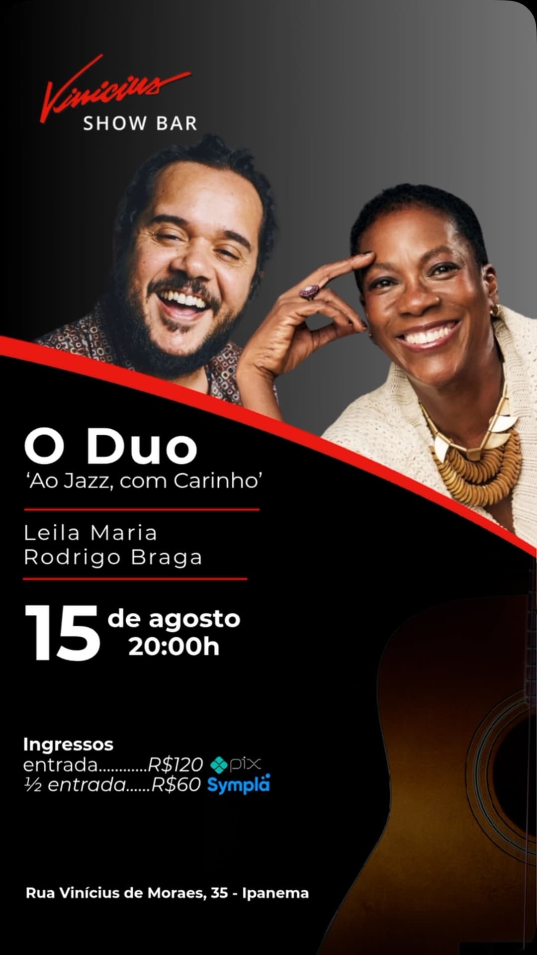 Flyer de Rodrigo Braga e Leila Maria