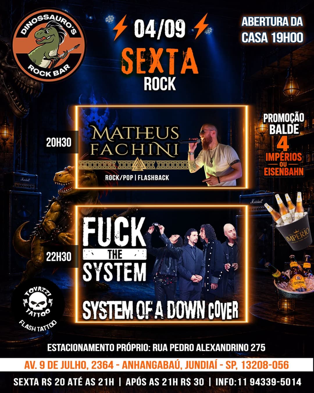 Flyer de Matheus Fachini e Fuck The System