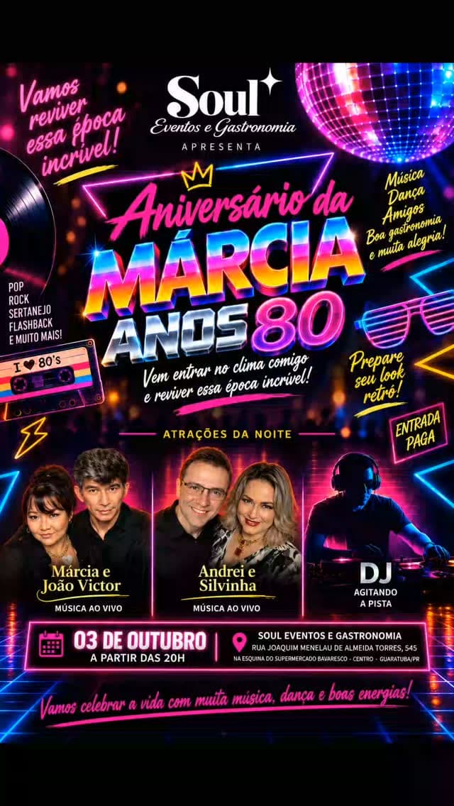 Flyer de Márcia & João Victor e Andrei & Silvinha