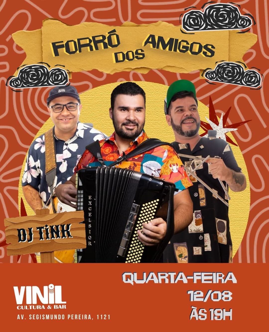 Flyer de Forró dos Amigos e DJ Tink