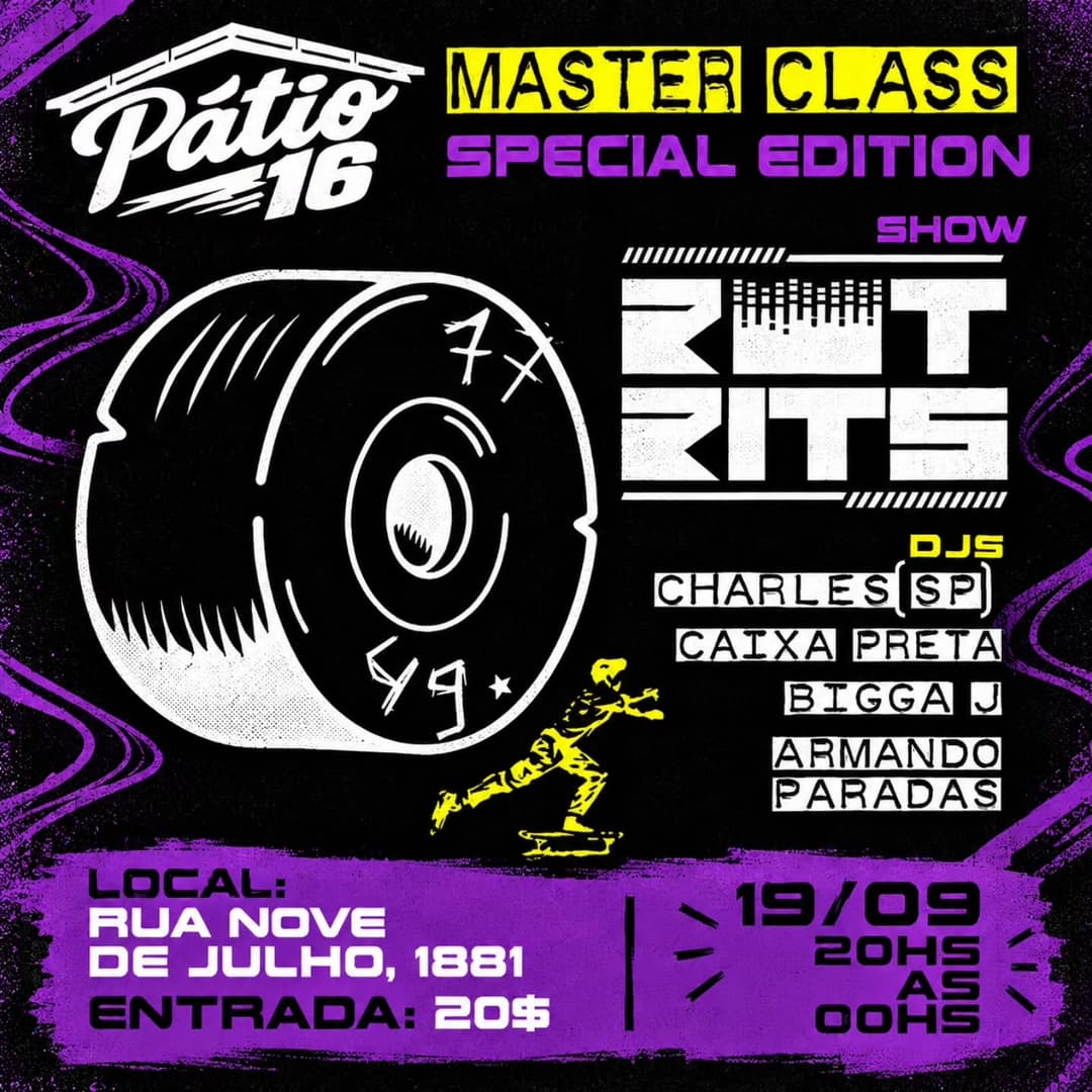 Flyer de Rot Rits, os.djs, Armando Paradas, Bigga e Charles