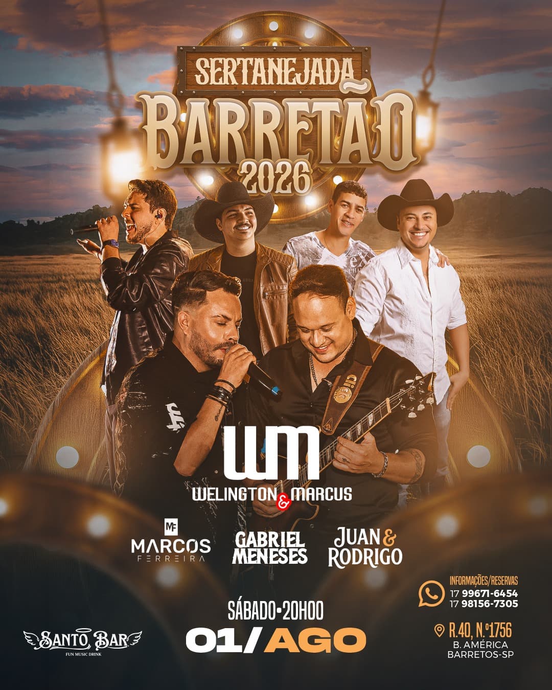Flyer de Wellington & Marcus, Gabriel Meneses e mais 2 artistas