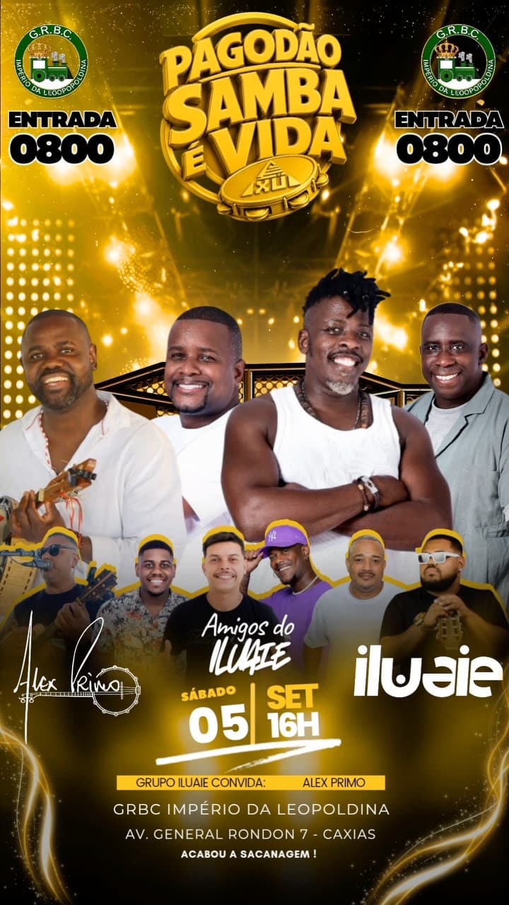 Flyer de Grupo Iluaie e Alex Primo