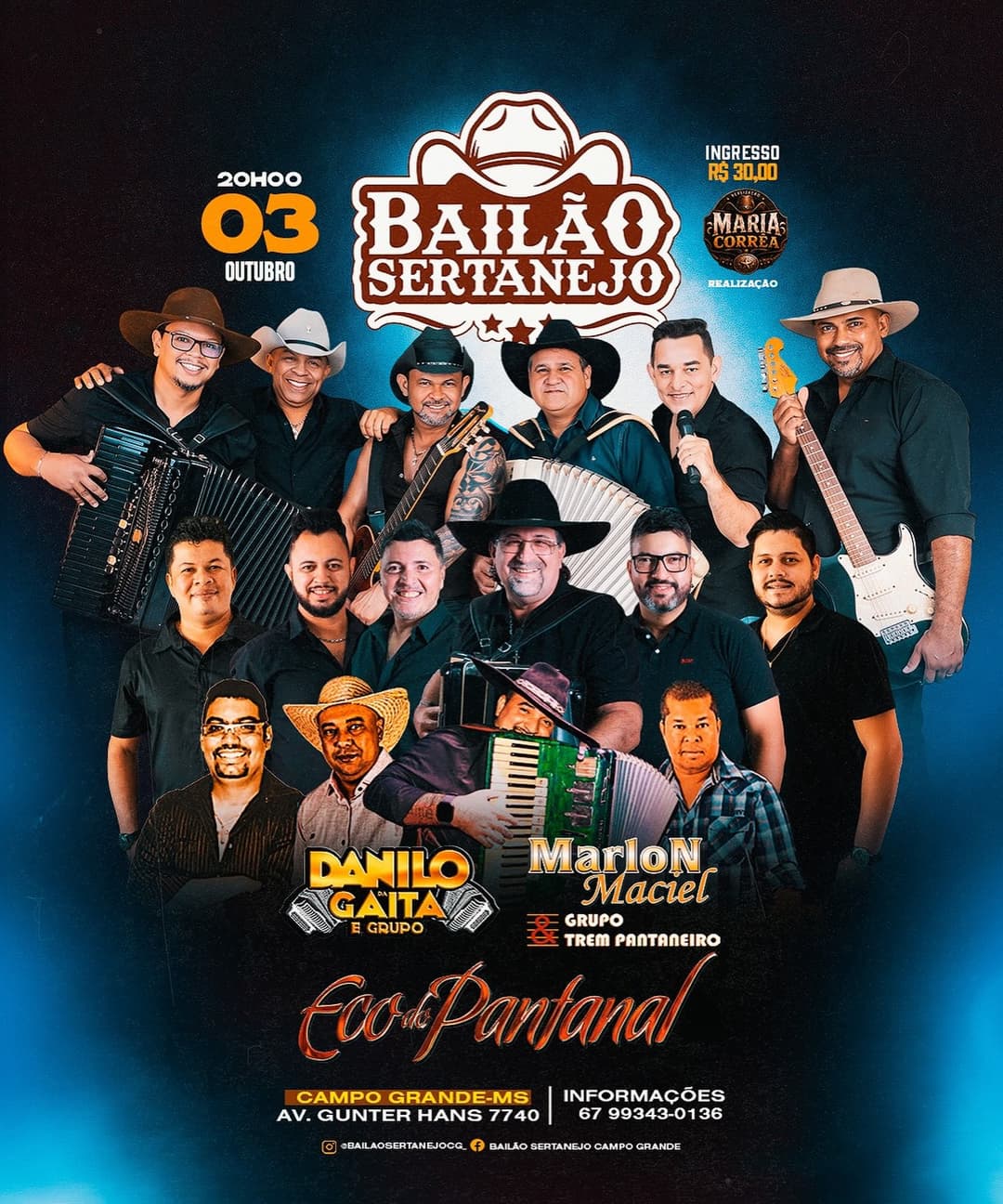 Flyer de Danilo da Gaita e Grupo e mais 2 artistas