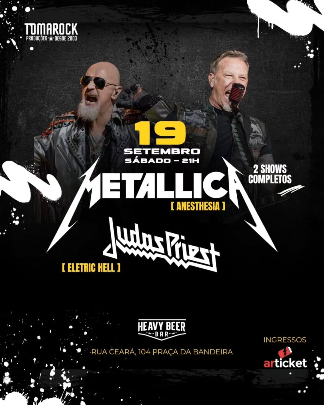 Flyer de Metallica Tributo e JUDAS PRIEST TRIBUTO