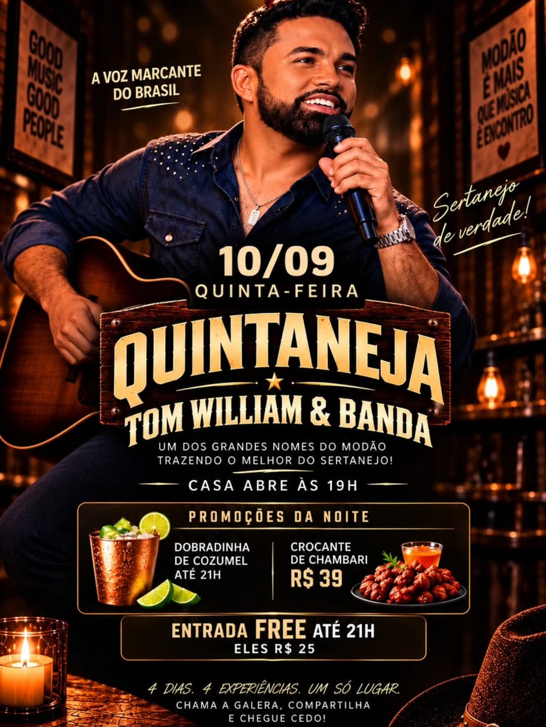 Flyer de Tom William & Banda