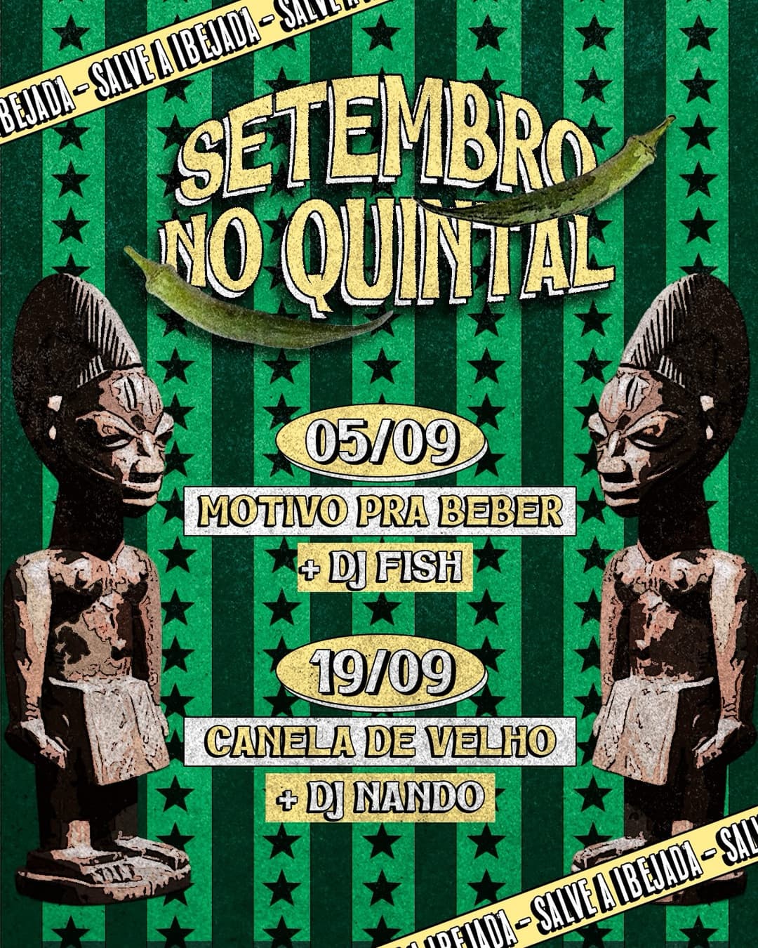 Flyer de Canela de Velho e DJ Nando