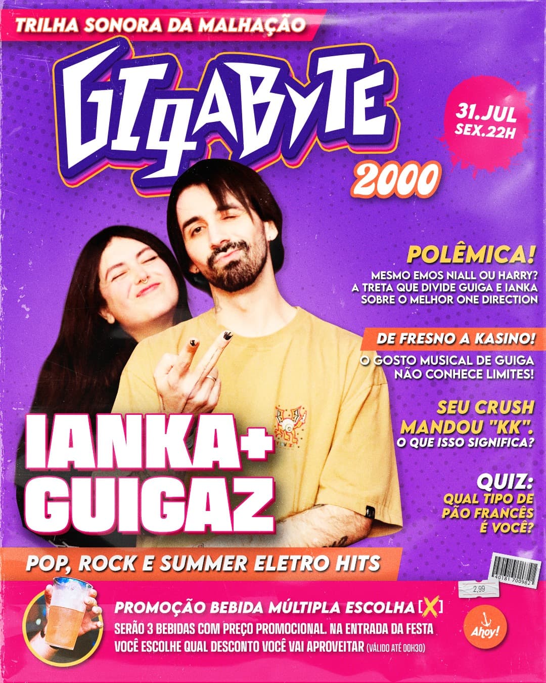 Flyer de Ian Kanas e Gui Gagz
