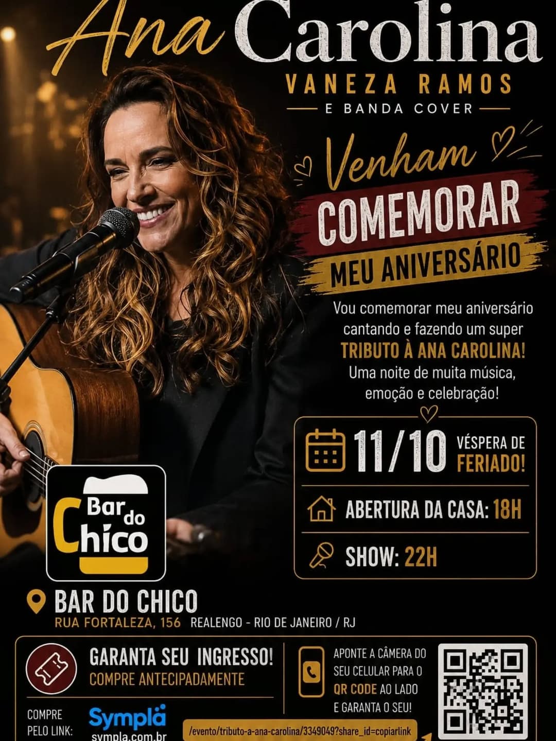 Flyer de Ana Carolina e Vaneza Ramos e Banda Cover