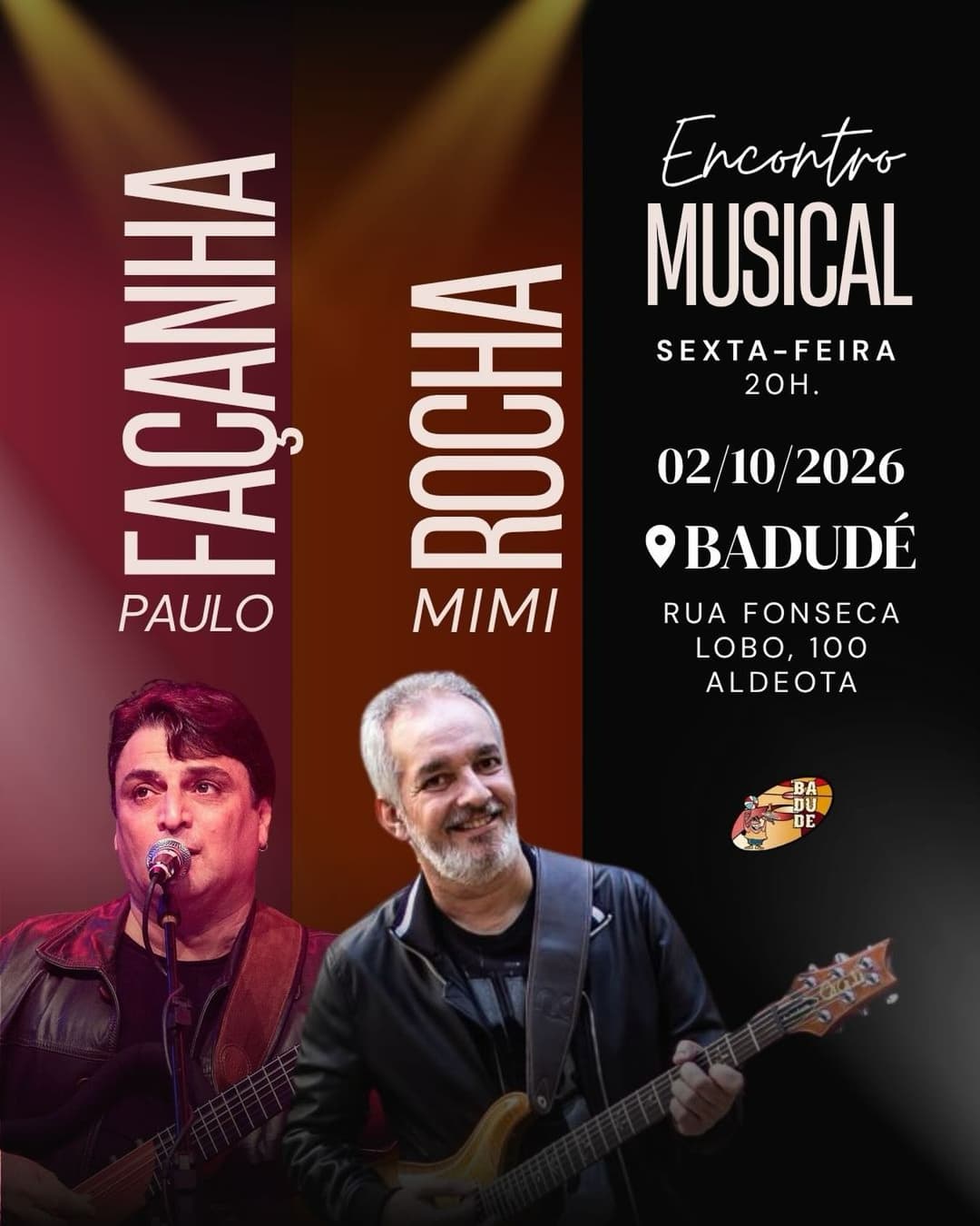 Flyer de Paulo Façanha e Paulo Façanha & Mimi Rocha