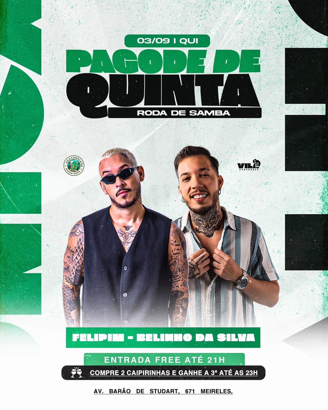 Flyer de Belinho da Silva e Felipim