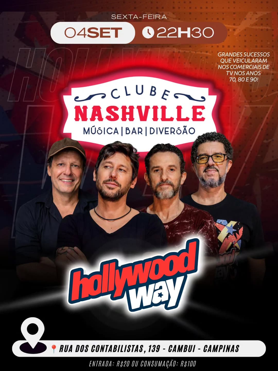 Flyer de Banda Hollywood Way
