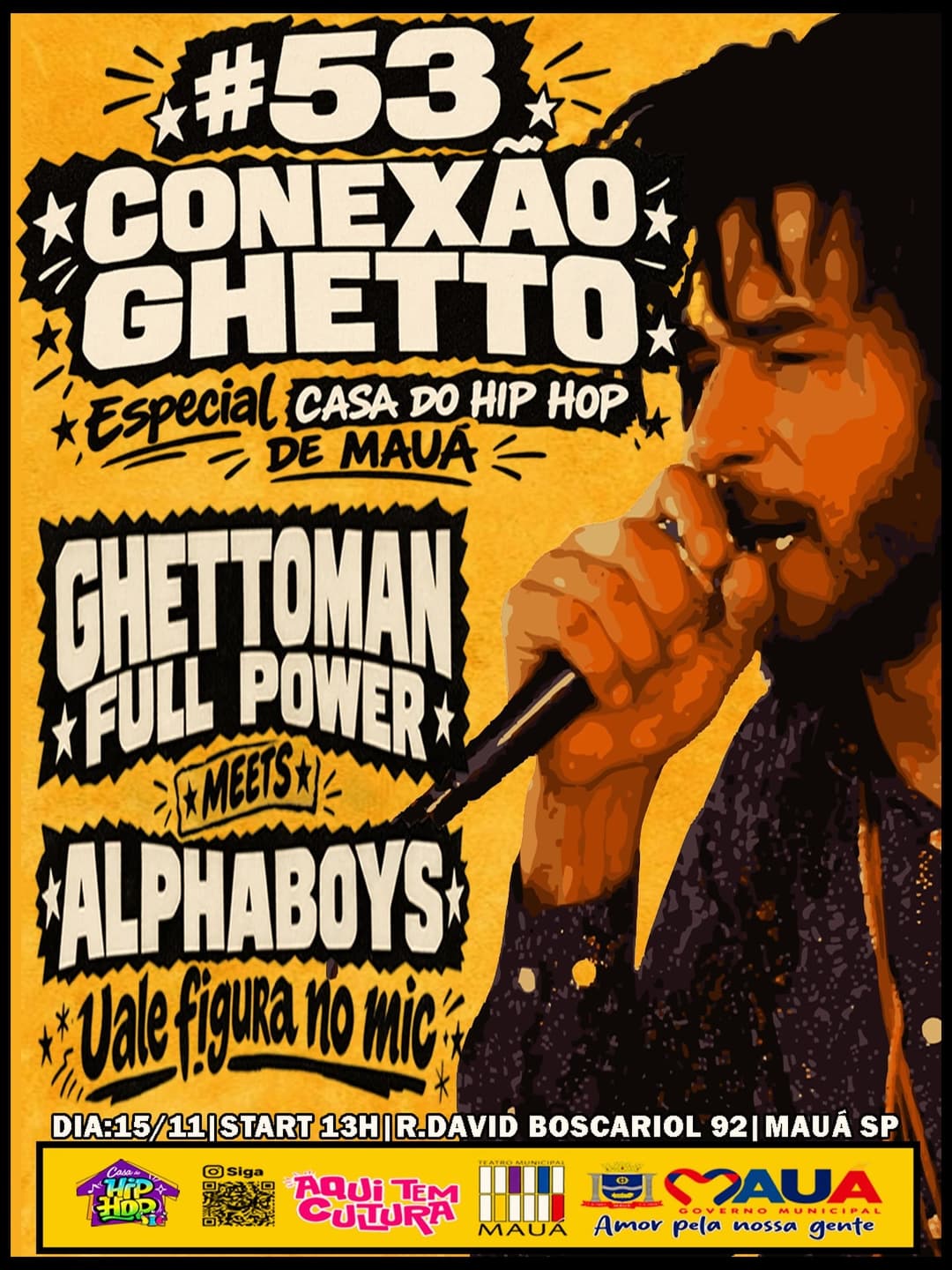Flyer de Ghettoman Sound System, Ualê Figura e mais 3 artistas