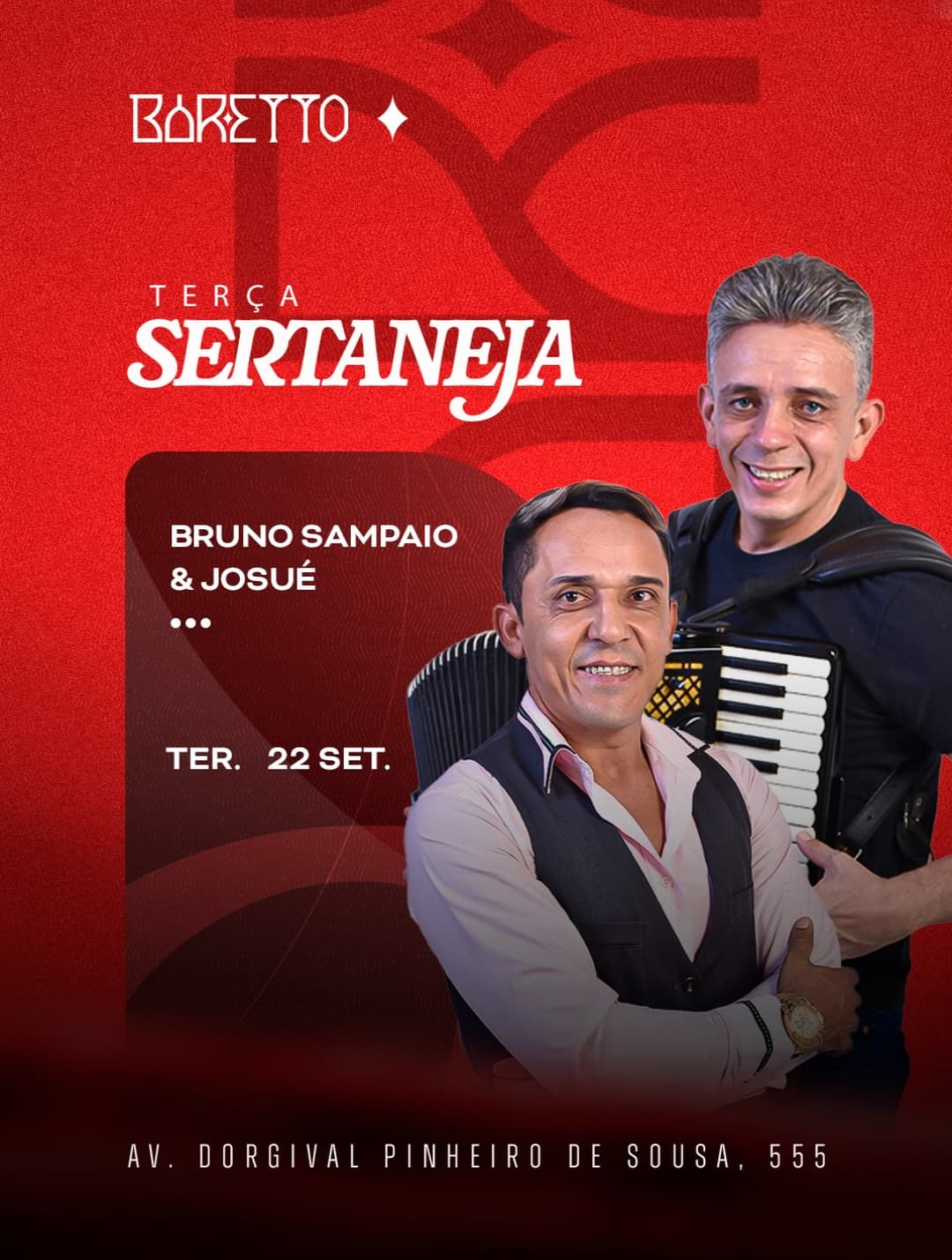Flyer de Bruno Sampaio e Josué