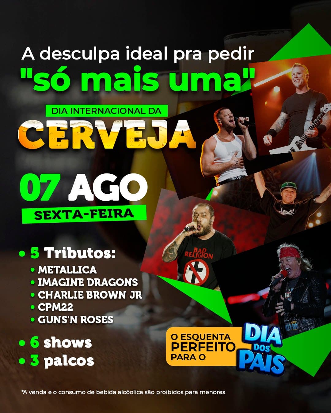 Flyer de Banda Signah, Txéllo, Draxx Rock Band e Coma