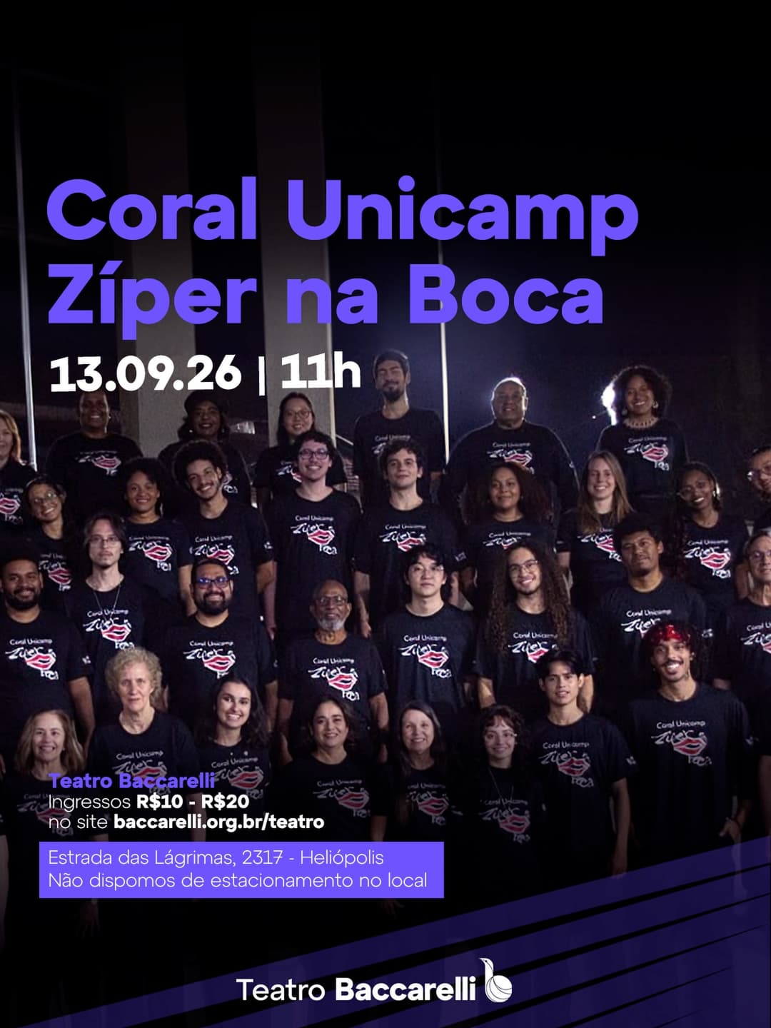 Flyer de Coral Unicamp Zíper na Boca