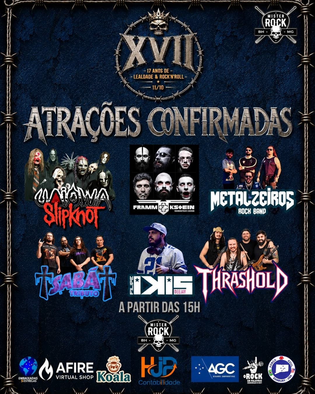 Flyer de Uaiowa, MRB, Thrashold, Sabá Tributo e Frammkstein