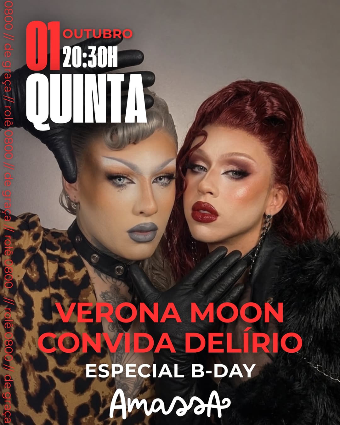 Flyer de Verona Moon e dragdelirio